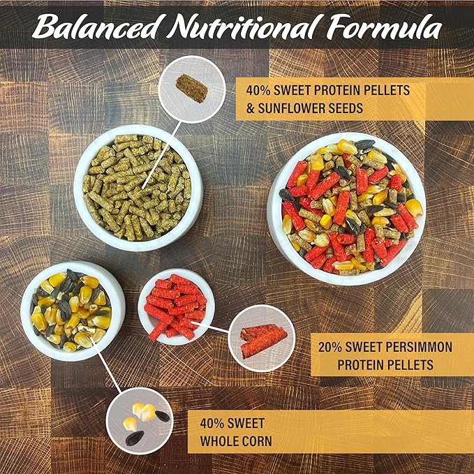 Herron Outdoors 4-4-2 Wildlife - Squirrel Food with Persimmon Flavored Protein Pellets, Corn Balanced Diet Formula Attracts 28 Species Ideal for Bird & Squirrel Feeders- 5lbs (6pack)