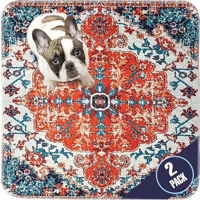 PUPIBOO Washable Pee Pads for Dogs and Cats - Super Absorbent Reusable Puppy Training Pads - 100% Waterproof, Leak-Proof & Non-Slip Whelping Pads for Pet Housebreaking