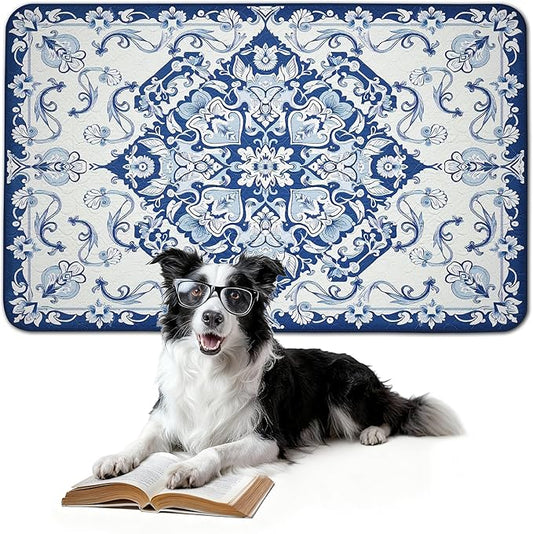 FXW Washable Pee Pads for Dogs, Leak-Proof & Non-Slip, Specifically Designed for FXW Rollick/Homeplus 24inch 6 Panels Dog Playpen, 39" x 63" Rectangle, Mandala Blue, 1 Pack