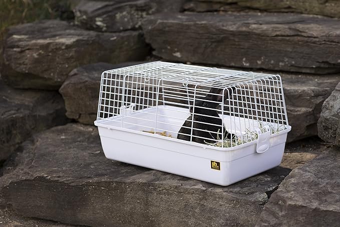 Prevue Pet Products Carina Animal Tubby - Small Animal Cage for Guinea Pigs, Dwarf Rabbits, Indoor and Outdoor Use, Lightweight, Travel Friendly Enclosure - Small, White
