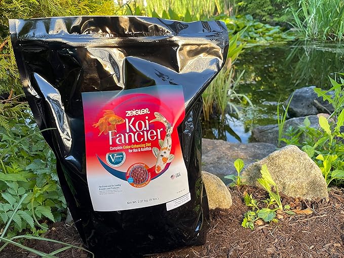 Zeigler Fish Food (5 LB Bag) for Enhancing Color Made in USA - 5mm Floating Pellets for Koi and Goldfish, Performance Fancier Diet - Fortified with Spirulina