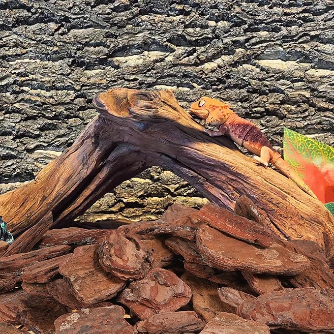 DECHOUS Turtle Box Landscape Decor Pine Bark Bedding 500g Pack Reptile Habitat Rainforest Terrarium Substrate for Tortoise and Reptile Breeding