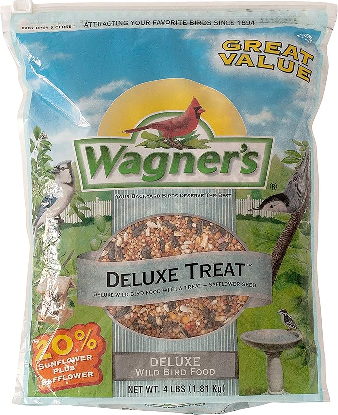Wagner's Wild Bird Food Bundle with Deluxe Treat Blend (4 lbs) and Gourmet Nut & Fruit Blend (5 lbs)