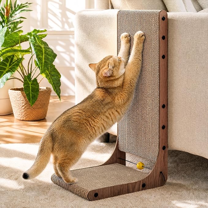 FUKUMARU Cat Scratcher 2 Packs, 25 Inch Cat Scratching Boards, L Shaped Pad - Image 7