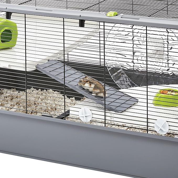 MidWest Homes for Pets Hamster Nation Hamster Home, Jumbo Hamster Cage Measures 38.2L x 22.6W x 15.4H inches and Provides for 676 Sq. inches of Unbroken floorspace, Includes All Accessories
