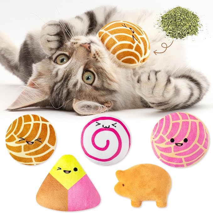 L1rabe Mexican Concha Catnip Stuffed Toys for Cats- Gifts for Kitten Lovers by L1rabe