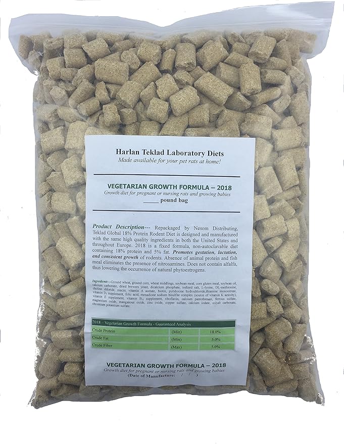 Envigo (Formerly Harlan) Teklad Growth Rat Food Diet Global 2018 (20lbs)