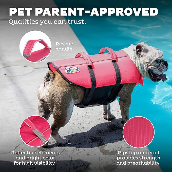 Outward Hound Granby Splash Pink Dog Life Jacket, Small