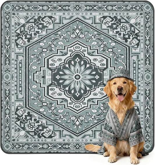 FXW Washable Pee Pads for Dogs, Leak-Proof & Non-Slip, Specifically Designed for Rollick/Homeplus 24inch 8 Panels Dog Playpen, 63" Square, Boho Grey, 1 Pack