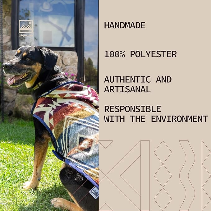 Dog Clothes Medium Sized - Hand Made Sweater - Dog Poncho - Knitted by Artisans in The Heart of The Mountains of Ecuador - Winter Hoddie Outfit - Pet Costume