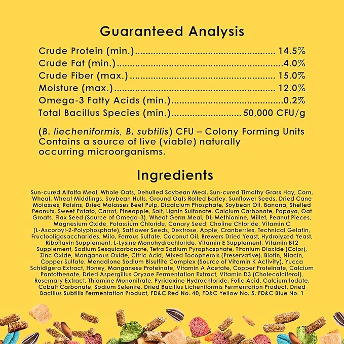 Kaytee Fiesta Chinchilla Food,Nutritious and Fun Blend,Supports Dental Health and Digestion,2.5 pounds,(Pack of 2)