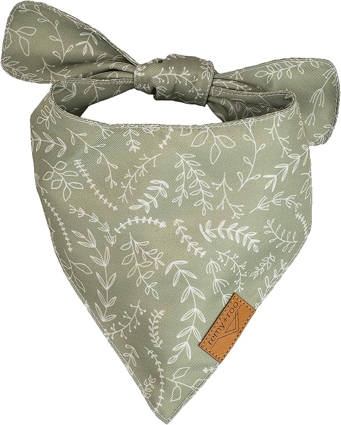 Remy+Roo Large Spring Dog Bandanas - 4 Pack Rubi Set | Premium Durable Adjustable Polyester Fabric | Patented Shape Girl Bandana, Floral Bandana