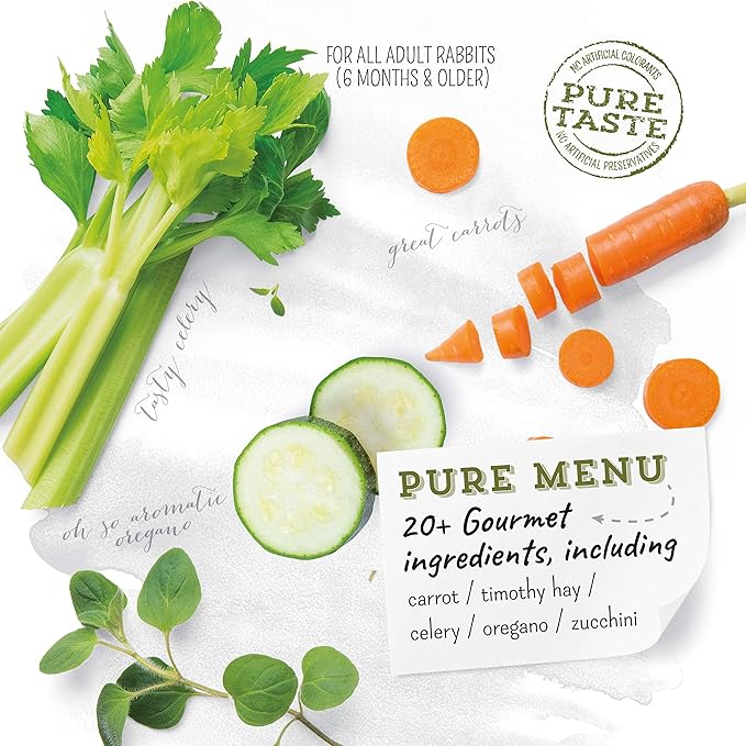 Witte Molen Pure Rabbit Food Seed Mixture Carrot, Celery, Timothy Hay and Varied Gourmet Muesli Dry Food, 4.4 lbs, (Mini Rex, Lionhead Rabbit, English Lop, Dutch Rabbit) (13.2 lbs 3 Pack)
