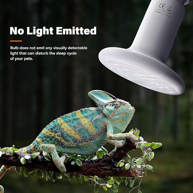 YSSOA 150W Ceramic Heat Emitter, Reptile Heat Bulbs, Ceramic Heat Lamp for Reptiles, Amphibian, Chicken, Dog, Cat, 1 Pack, White