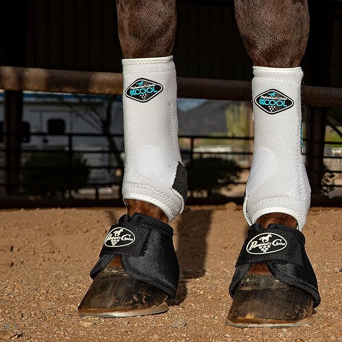Professional's Choice 2XCOOL Sports Medicine Horse Boots | Protective & Breathable Design for Ultimate Comfort, Durability & Cooling in Active Horses | 2 Pack Large White