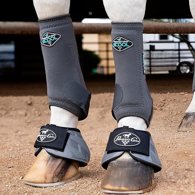 Professional's Choice 2XCOOL Sports Medicine Horse Boots | Protective & Breathable Design for Ultimate Comfort, Durability & Cooling in Active Horses | 2 Pack Smal Charcoal