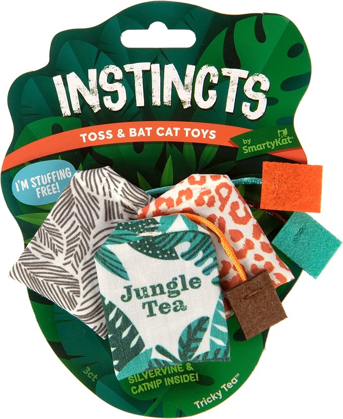 Instincts by SmartyKat 3-Pack HappyNip Tricky Tea Bags Cat Toys, Contains Catnip & Silvervine - Multicolor, 3-Pack - Image 2
