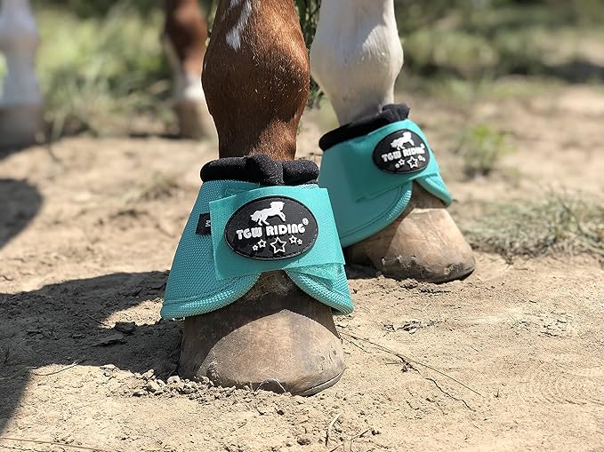 TGW RIDING 2520D Horse Bell Boots No-Turn Horse Bell Boots, Equine Ballistic Hoof Overreach Bell Boot, Pair
