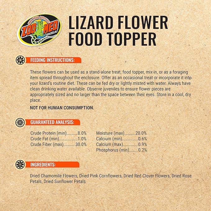 Zoo Med Lizard Flower Food Topper 0.21 oz - Pack of 22
