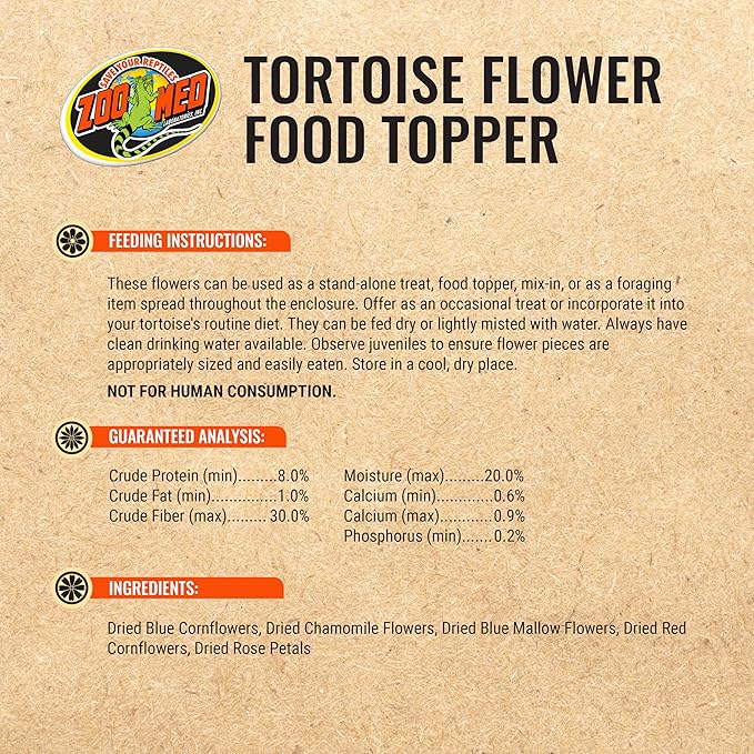 Zoo Med Tortoise & Box Turtle Flower Food Topper 0.21 oz - Pack of 4