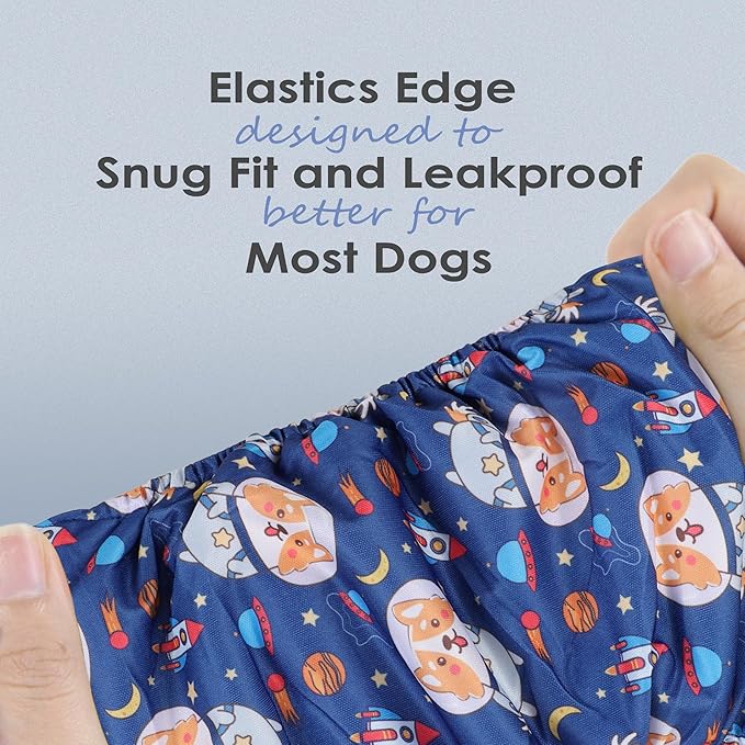 wegreeco Washable Male Dog Belly Band (Stylish Pattern)- Pack of 3 - Washable Male Dog Belly Wrap, Dog Diapers Male (Funny Dogs, X-Large)