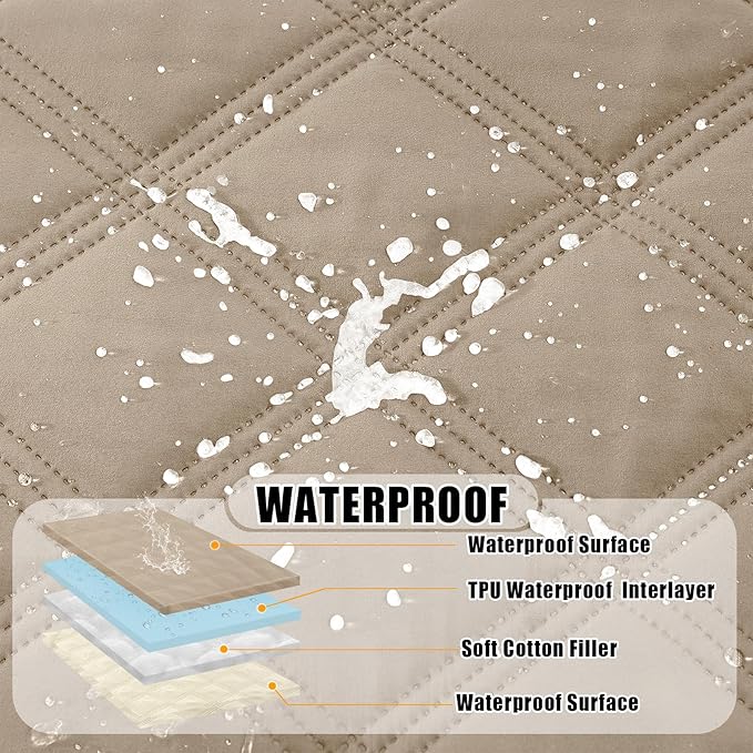 Smiry Waterproof Dog Bed Cover Blanket 30x53, Soft Reversible Pet Blanket, Washable Leakproof Cats Dogs Couch Cover for Sofa, Couch, Furniture, Taupe/Beige