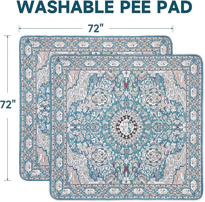 Washable Pee Pads for Dogs, Puppy Pads with Pheromones, 2026 Upgraded PuppyPad 72"x72" Waterproof Non-Slip Reusable Puppy Pad with Fast Absorbent,Leakproof Whelping Pads for Pet Housebreaking