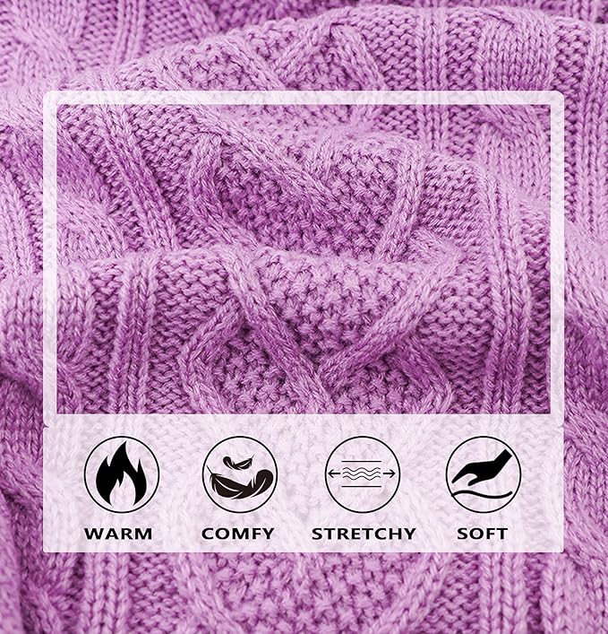 Dog Sweaters for Small Dogs Fall Small Dog Sweater Winter Dog Clothes Turtleneck Knitted Cute Doggy Pullover Knitwear Warm Doggie Coat Puppy Cat Sweater Female (Purple,Medium)