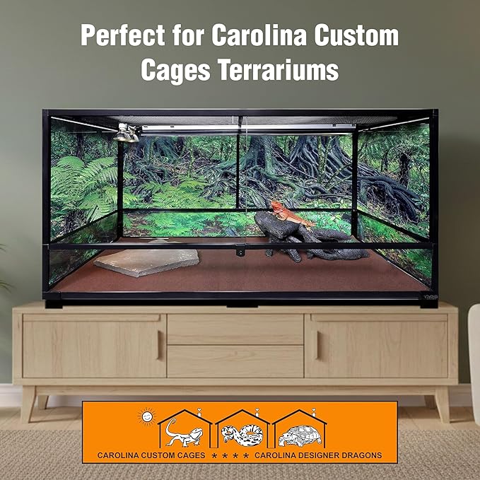 CAROLINACUSTOMCAGES T5HO Double 34” UVB Reptile Light Fixture 39w, Bearded Dragon and Reptile Terrarium Light Fixture