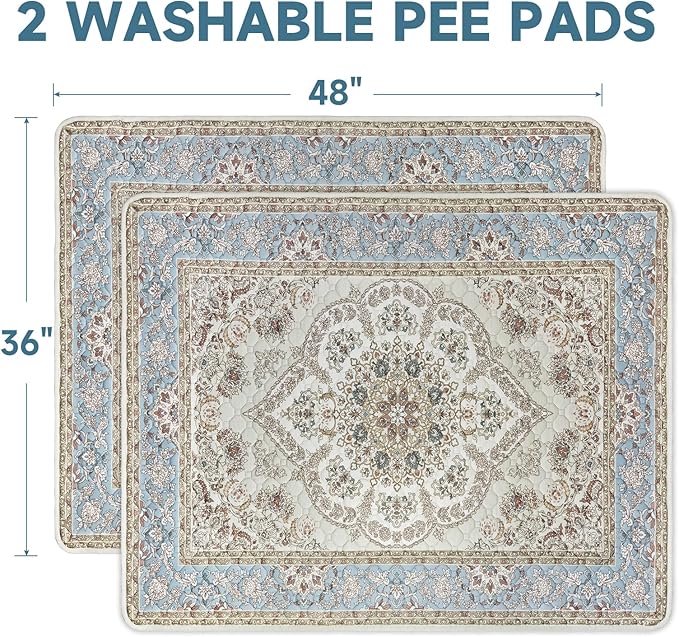 Washable Pee Pads for Dogs 2 Pack, Puppy Pads with Pheromones, 2026 Upgraded PuppyPad 36"x48" Super Absorbent Waterproof Pet Training Pads, Non-Slip Potty Pads for Crate,Floor,Sofa