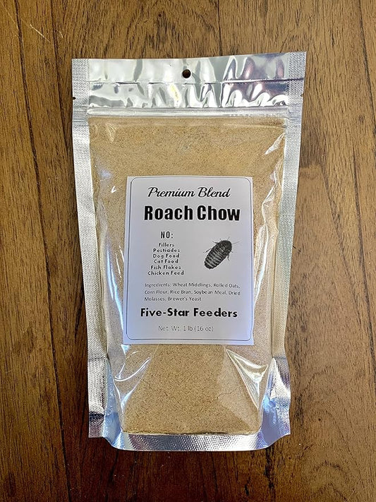 10 lb. Roach & Cricket Chow – Balanced Protein, Calcium-Fortified Diet by Five-Star Feeders – Resealable Mylar Bag