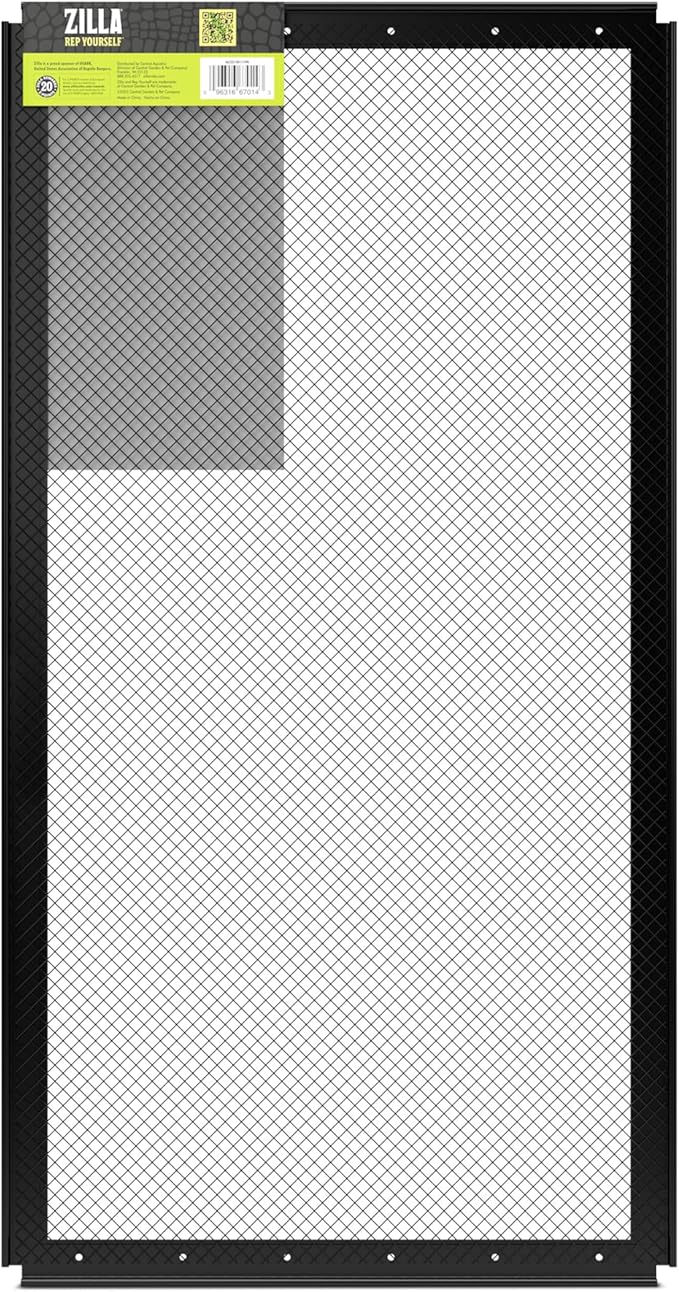 Zilla Fresh Air Screen Cover, Secure and Durable Metal Mesh Cover for Reptile Terrariums, 24 x 12 inches