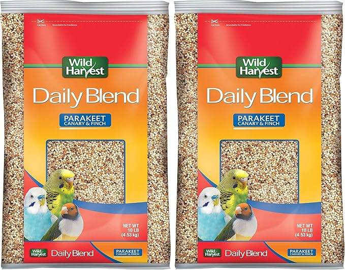 Wild Harvest Daily Blend Nutrition Diet for Parakeet, Canary and Finch, Orange Flavored, 10 Pounds (Pack of 2)