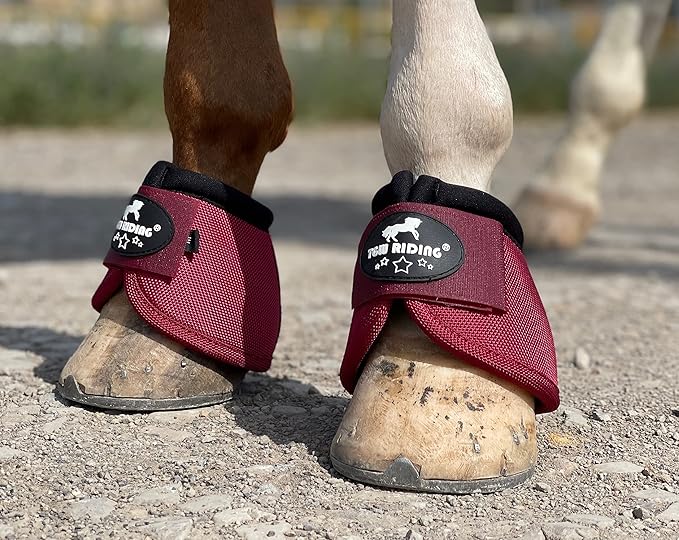 TGW RIDING 2520D Horse Bell Boots No-Turn Horse Bell Boots, Equine Ballistic Hoof Overreach Bell Boot, Pair