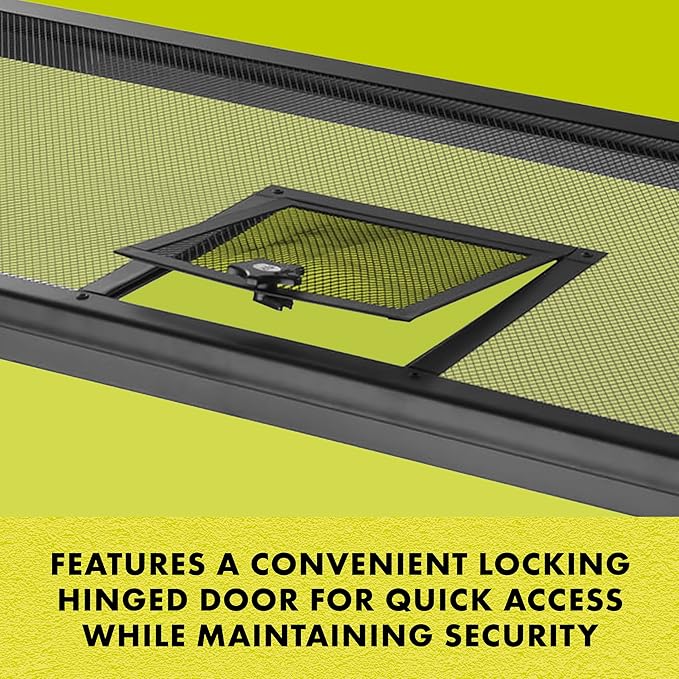 Zilla Pet Reptile Terrarium Fresh Air Screen Cover with Hinged Door 20" x 10"