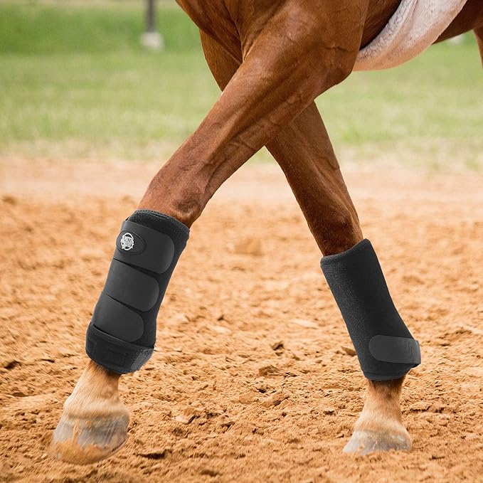 SmithBuilt Neoprene Athletic Front Boots for Horse, Large - Pair of Equine Protective Sport Wraps