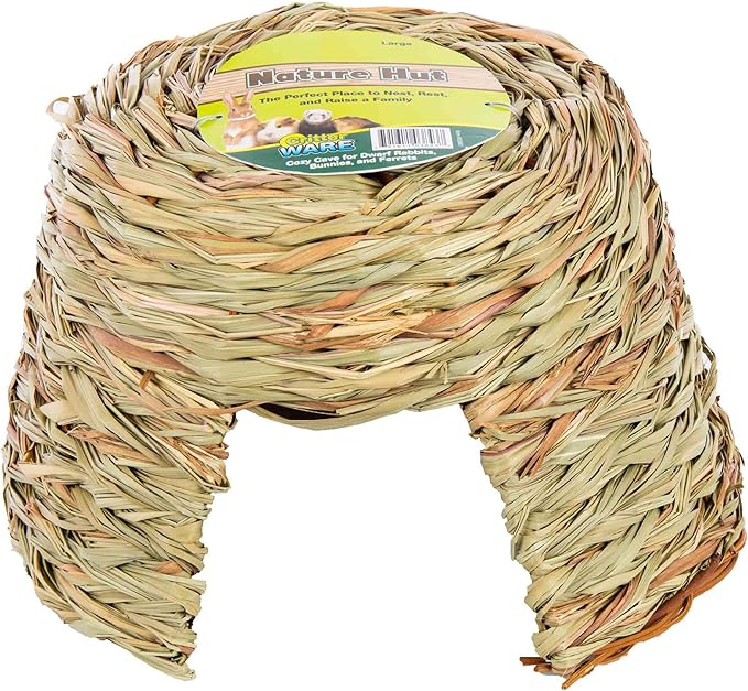 Ware Manufacturing Natural Willow and Grass Pet Hut for Small Pets, Large