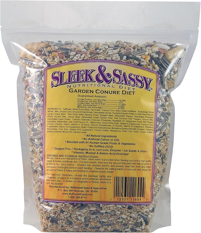 SLEEK & SASSY Garden Conure Parrot Food (4 lbs.)