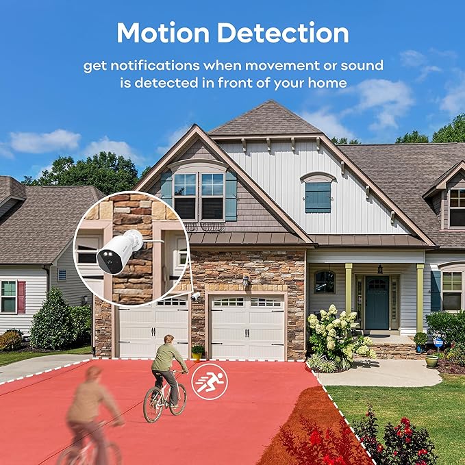 adomii 2K Security Cameras Wireless Outdoor, 33ft Night Vision, IP65 Weatherproof, 2-Way Audio Home Security WiFi Camera Motion Detector for Home Security