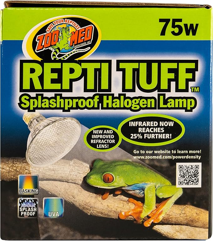 Zoo Med Turtle Tuff Splashproof Halogen Lamp 75 Watts