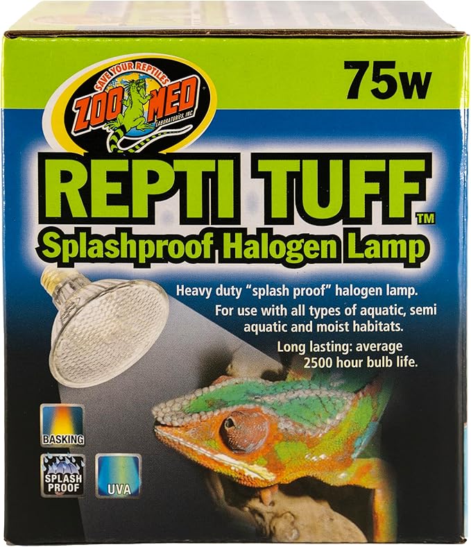 Zoo Med Turtle Tuff Splashproof Halogen Lamp 75 Watts