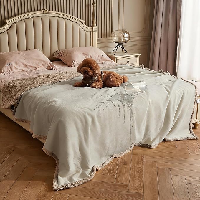 Kritter Planet Large Waterproof Bed Blanket for Intimacy, King Size Love Couples Bed Cover Leakproof, Reversible Protector Furniture Couch Cover for Dogs Pets, Washable, Stain Proof, Hair Resistant