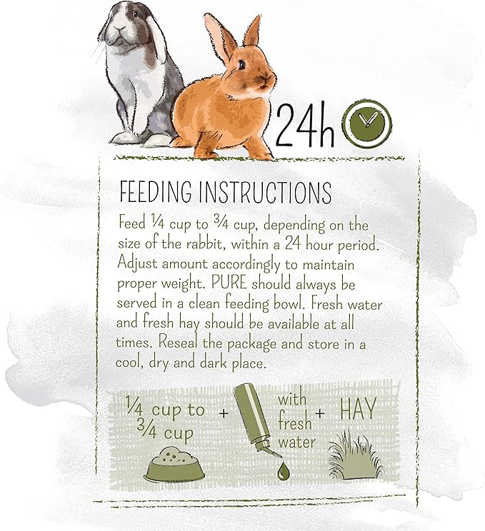 Witte Molen Pure Rabbit Food Seed Mixture Carrot, Celery, Timothy Hay and Varied Gourmet Muesli Dry Food, 4.4 lbs, (Mini Rex, Lionhead Rabbit, English Lop, Dutch Rabbit) (13.2 lbs 3 Pack)