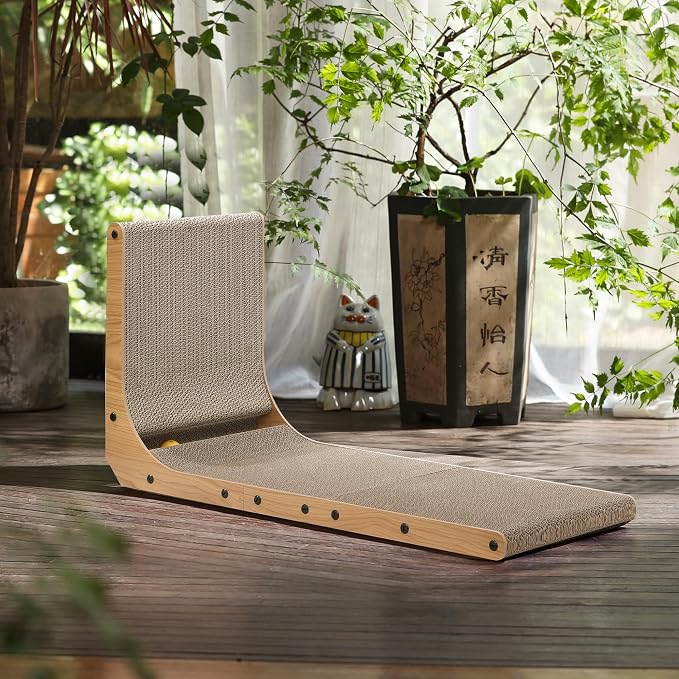 FUKUMARU Cat Scratcher for Indoor Cats, 32.7 Inch L Shaped Cat Scratch Pad - Image 5