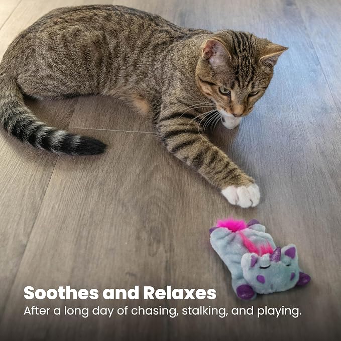Catstages Cuddle Pal Unicorn Soothing Plush Purple Cat Toy, 8.5" x 5.5" - Image 6