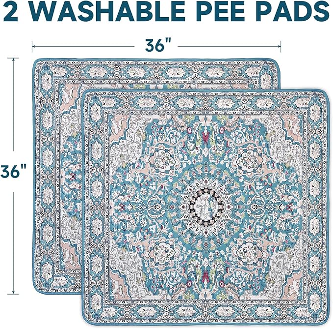Washable Pee Pads for Dogs 2 Pack, Puppy Pads with Pheromones, 2026 Upgraded PuppyPad 36" x 36" Waterproof Non-Slip Reusable Puppy Pad with Fast Absorbent,Leakproof Whelping Pads for Pet Housebreaking