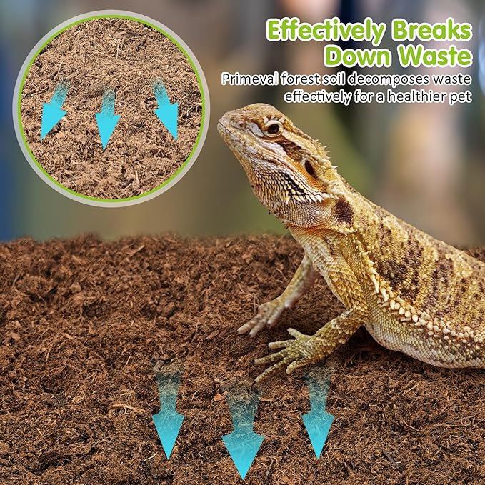 VCEPJH 2 Pcs Reptile Substrate Burrowing Tortoise Bedding for Habitat Bearded Dragon Enclosure Topsoil Terrarium Substrate for Snake Tarantula Gecko Lizard Spidey Frog Hermit Crab (5 L)