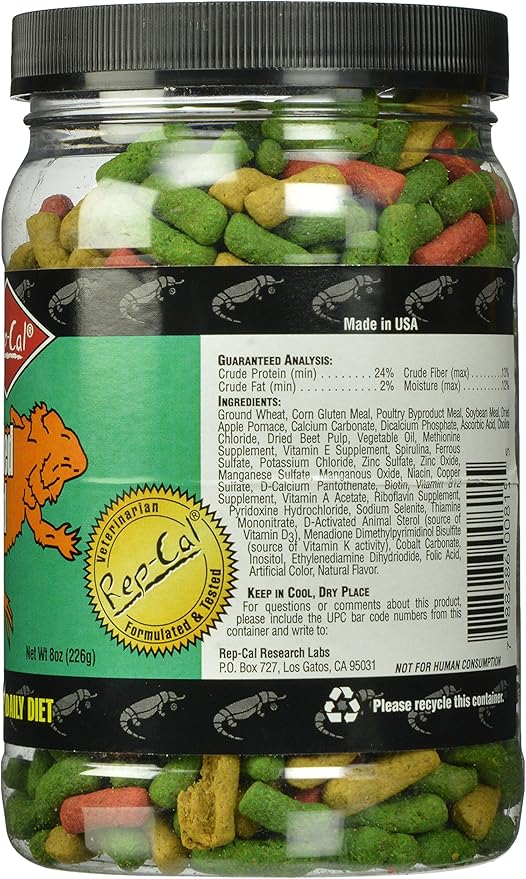 Rep-Cal Srp00815 Adult Bearded Dragon Pet Food, 8-Ounce