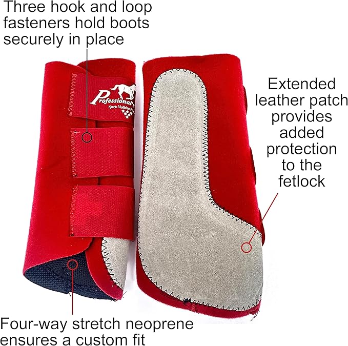 Professional's Choice Equine Easy-Fit Front Leg Splint Boot | Hook & Loop Closure | Sold in Pairs | One Size Fits All