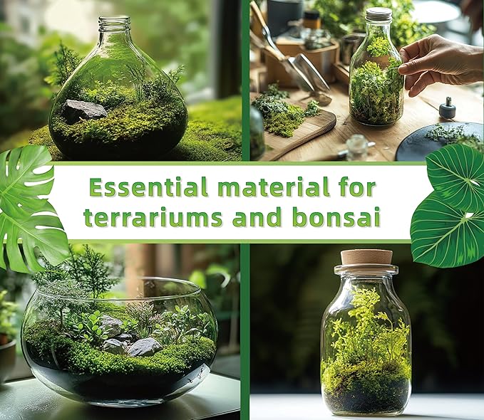 LUCKYRUNES Live Moss for Reptiles - Terrarium Moss for Reptiles Peat Moss for Reptiles Habitat Bedding Moss for Snakes Turtle Frog Gecko and Other Reptiles Substrate 50 Square inches Live Moss